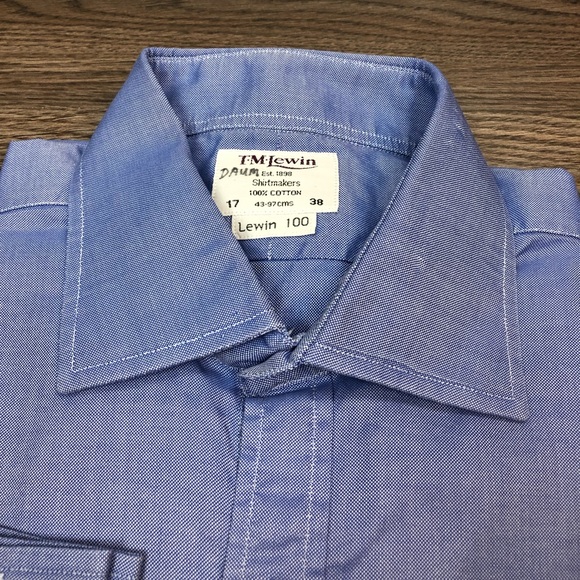 T.M.Lewin Shirts Tm Lewin Blue French Cuff Dress Shirt 738 Poshmark